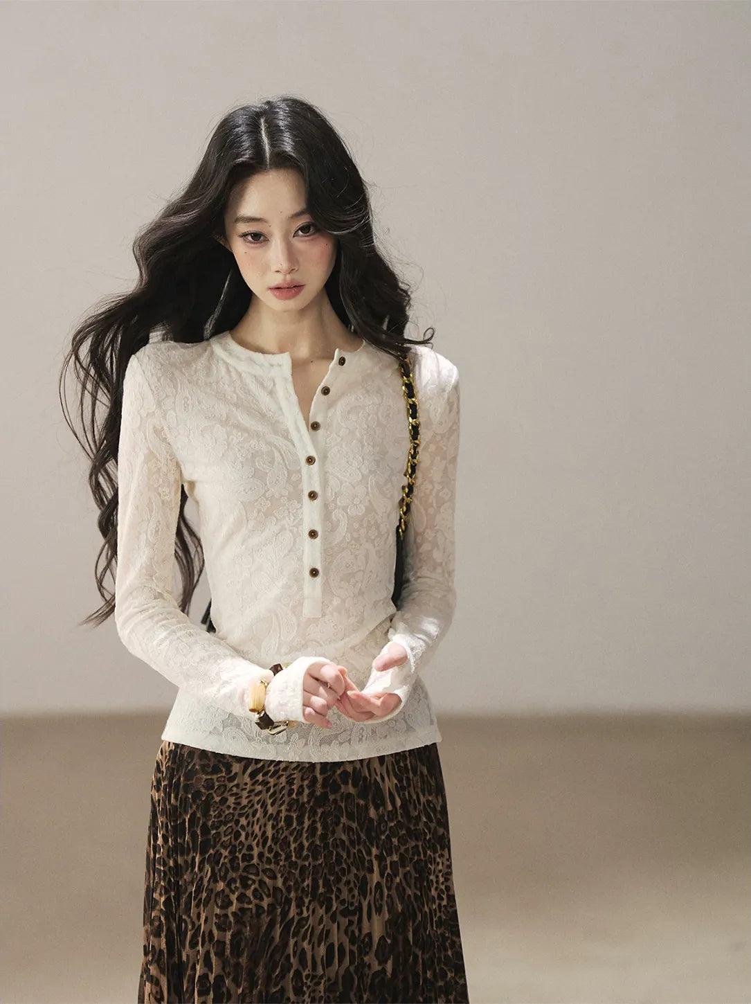 Paisley Jacquard Cropped Wool Top