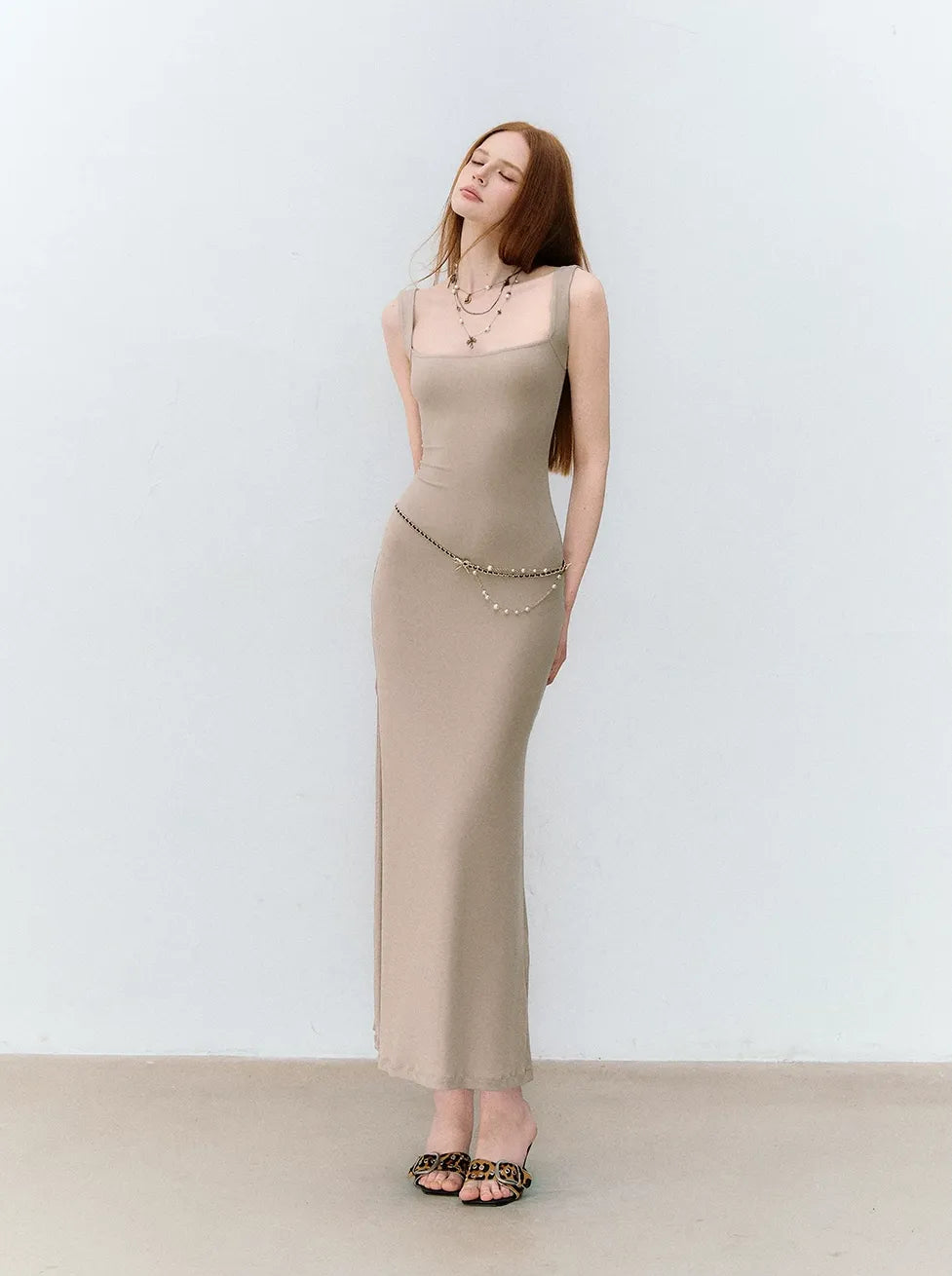 X-line Sleeveless Cross Back Bodycon Dress