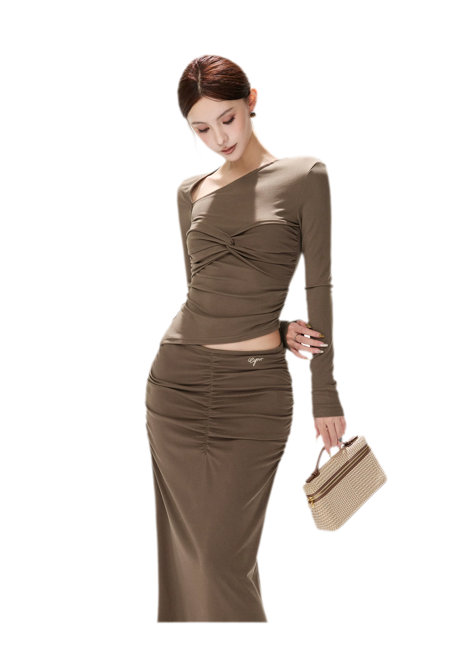 Ribbed Asymmetric Knit Set