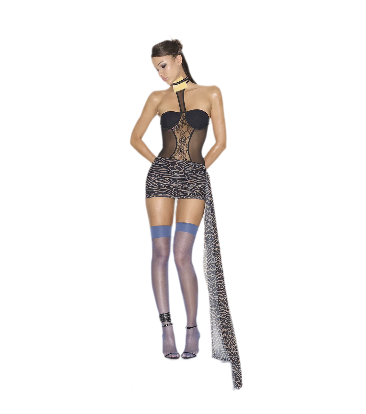 Lace Trim Halter Dress