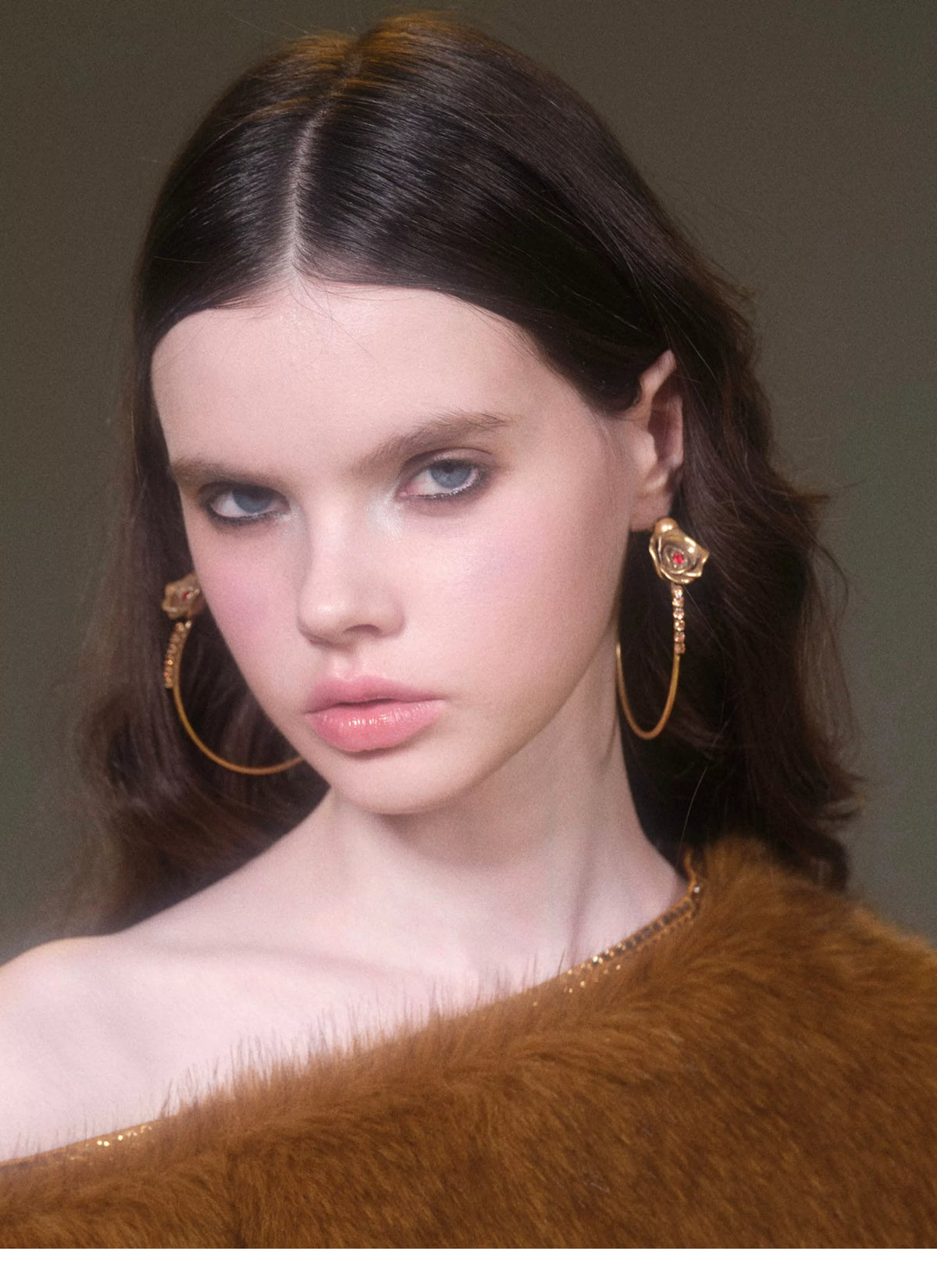 Crystal Floral Hoop Earrings