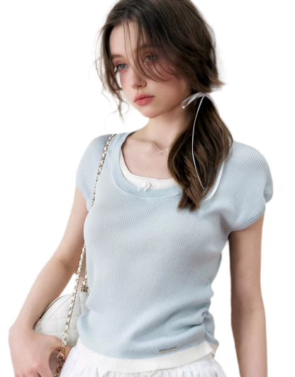 Ruched Layered T-Shirt