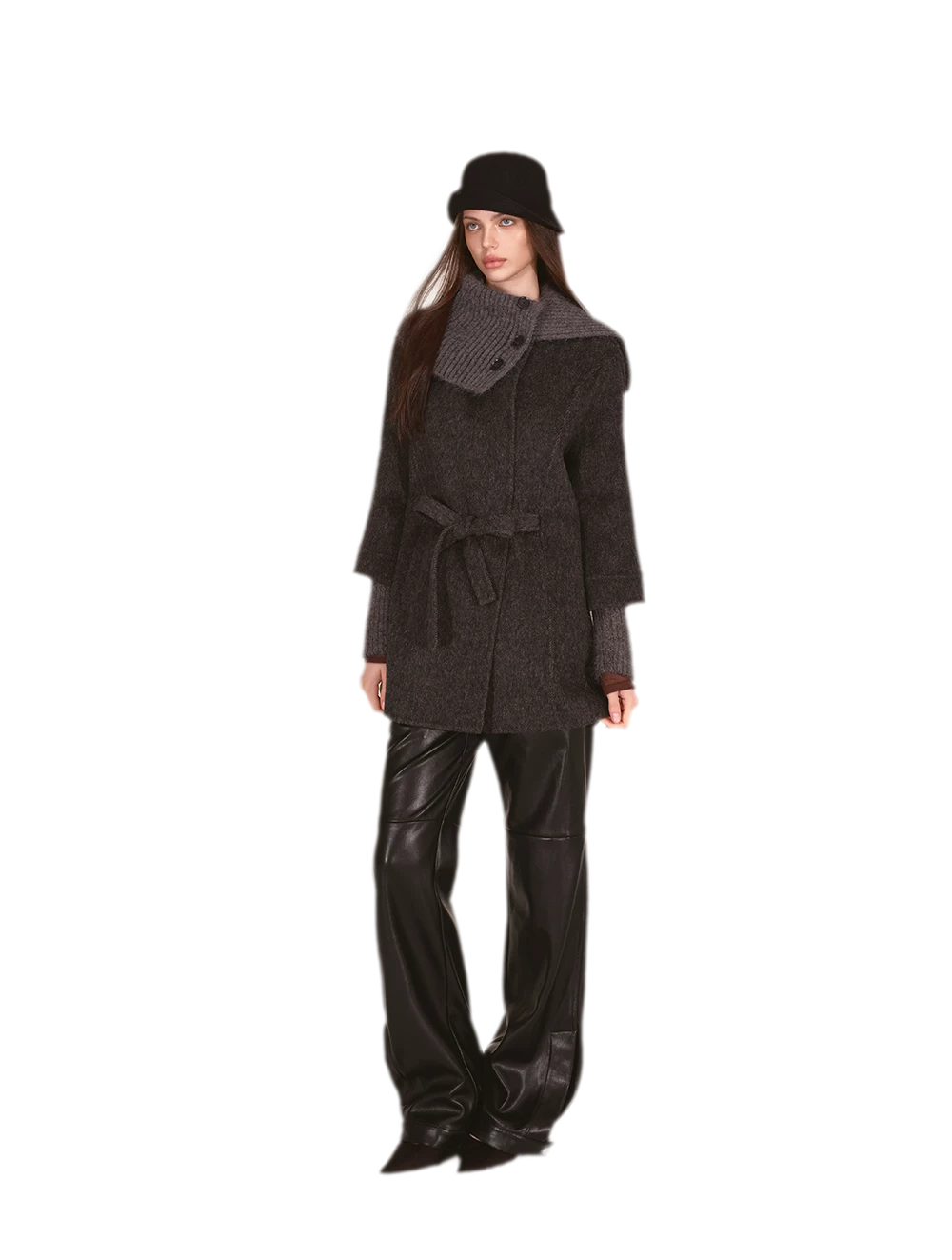 Double-Faced Asymmetric Wool Coat