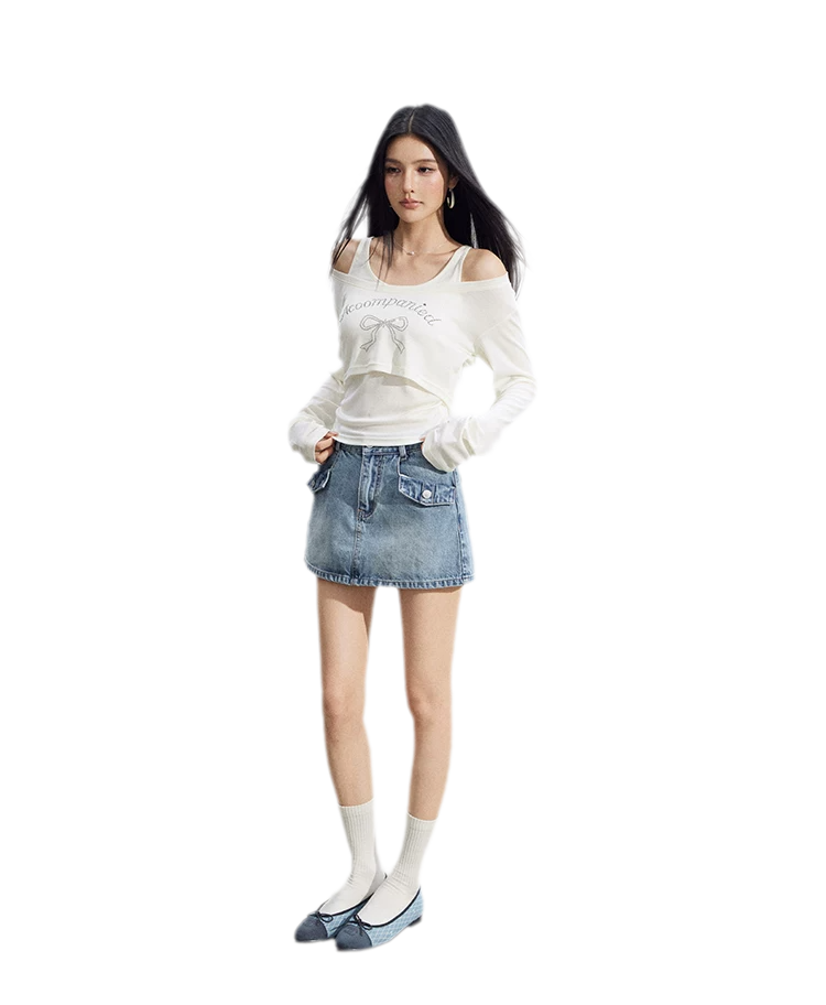 Bow Rhinestone T-Shirt Set
