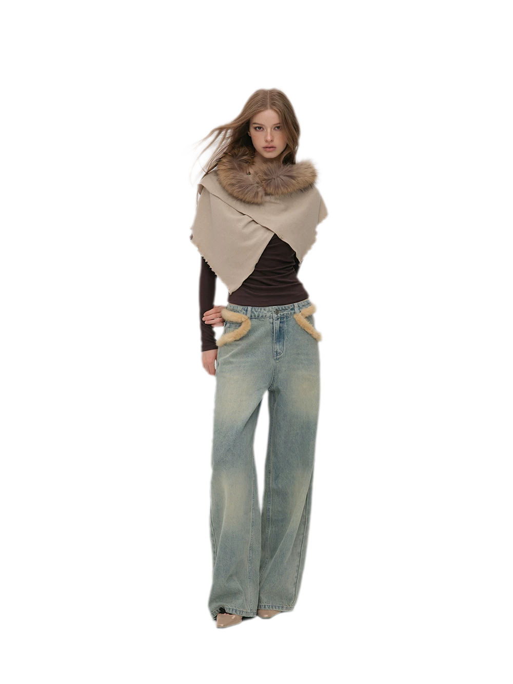 Vintage Washed Wide-Leg Jeans