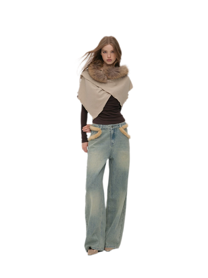Vintage Washed Wide-Leg Jeans