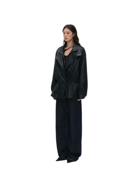 Detachable PU Down Puffer Jacket