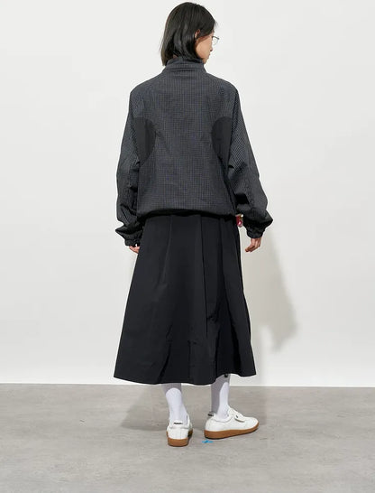 Checked Zip Pullover Jacket