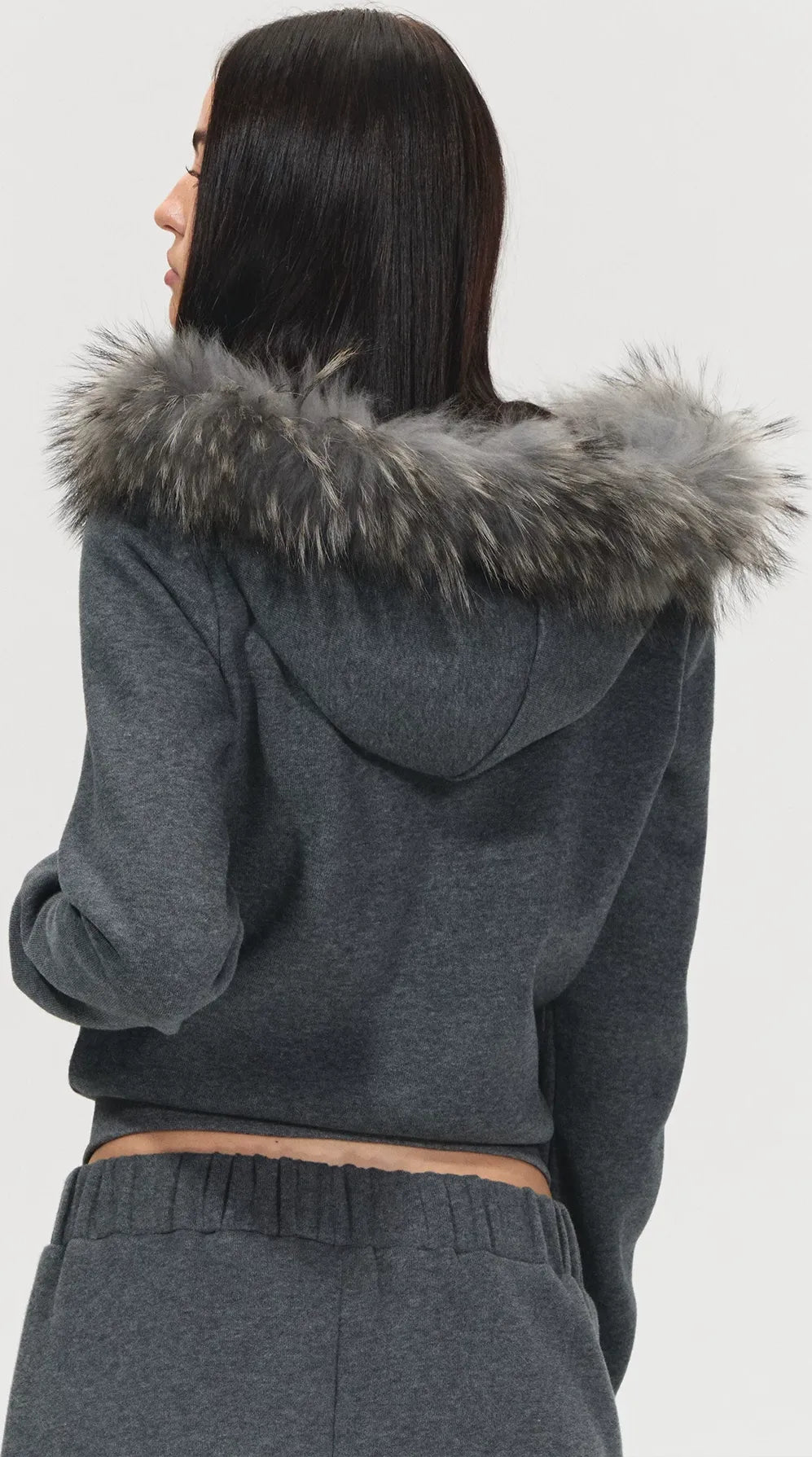 Detachable Fur Collar Fleece Hoodie &amp; Relaxed Pants