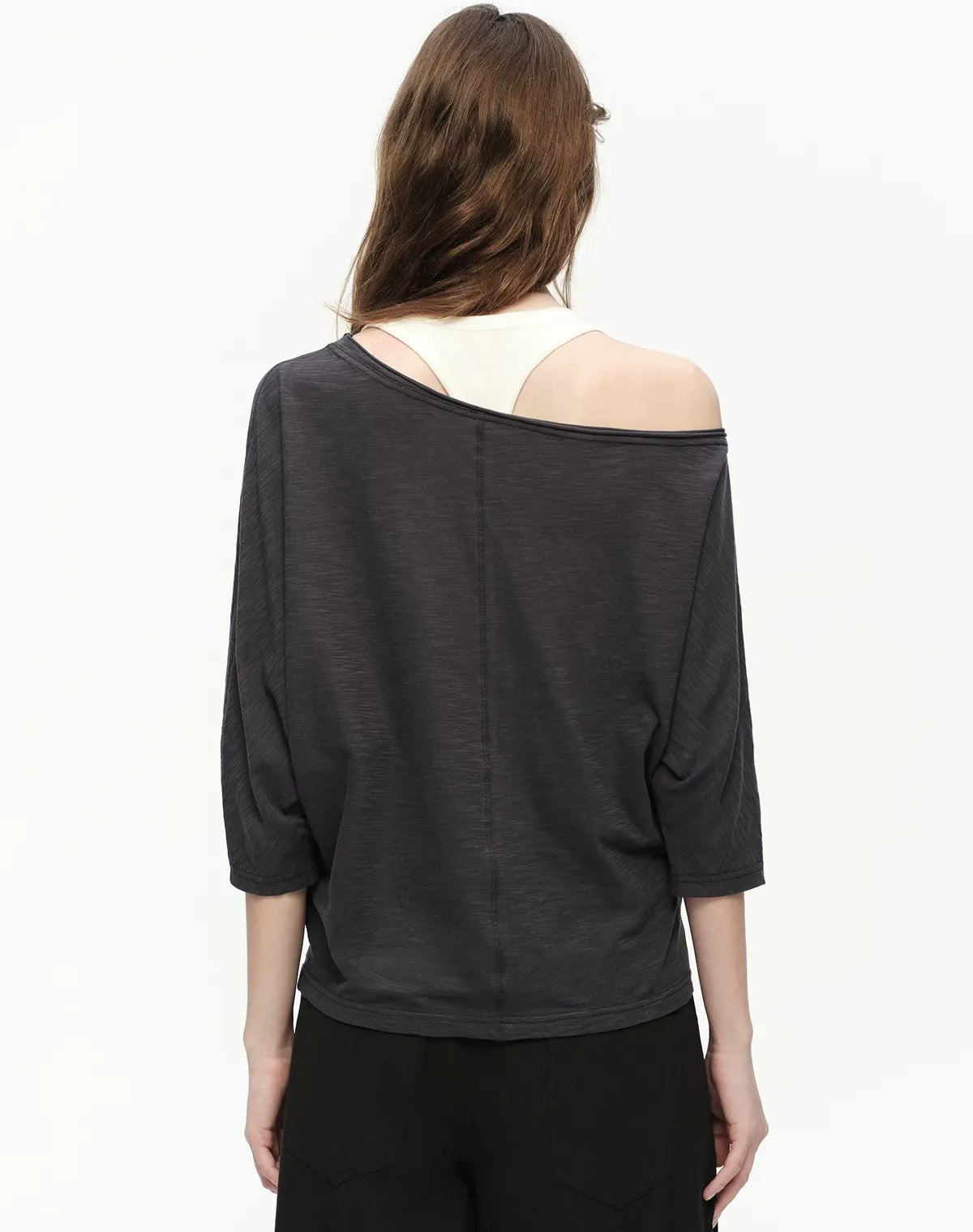 Lyocell Slub One-Shoulder Tee