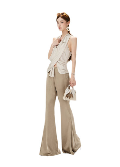 CYNR Satin Drape Flare Pants – view 12