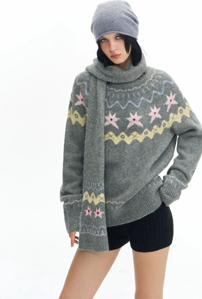Fair Isle Wool Scarf