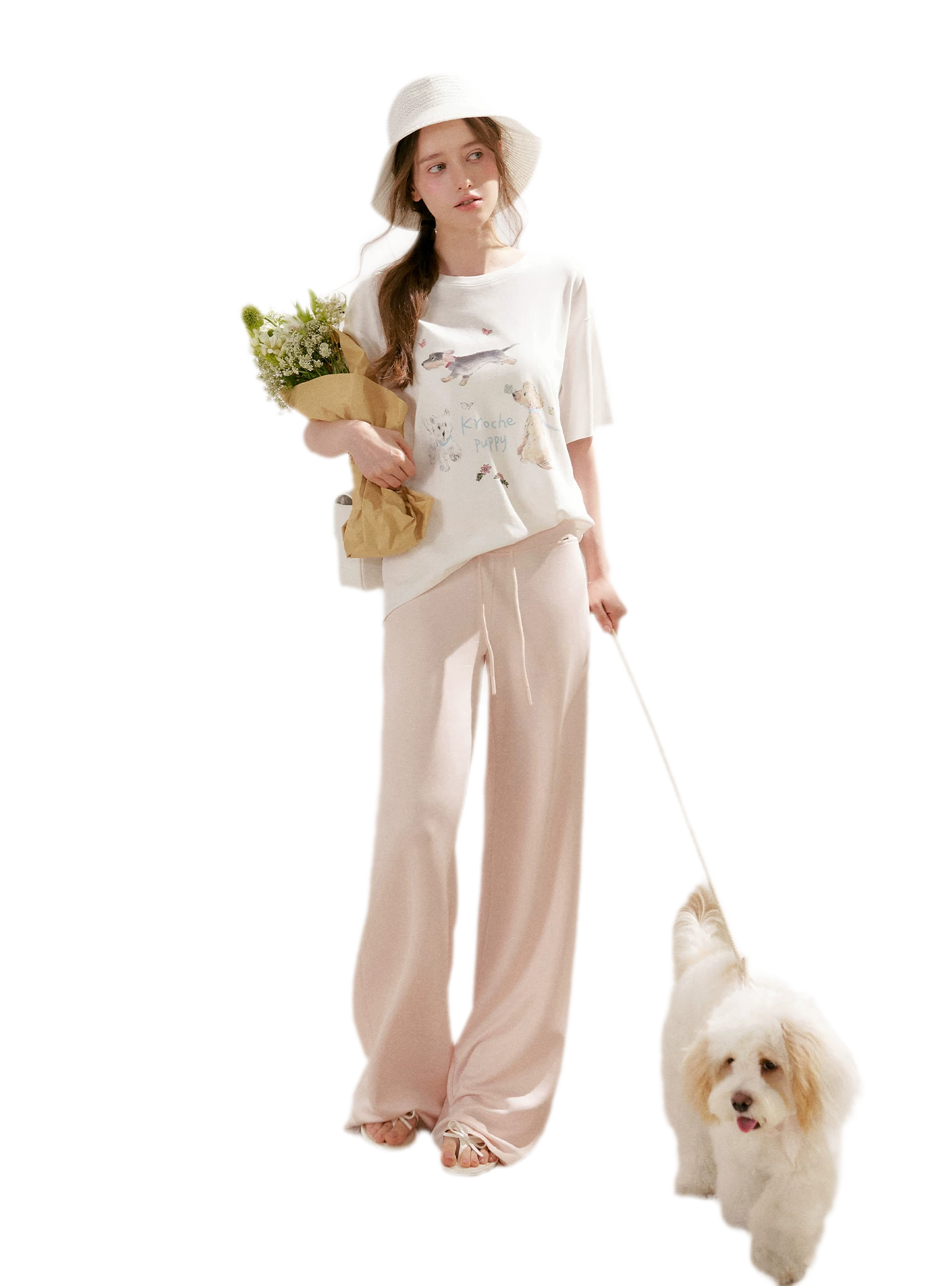 Airy Layered Lace Drawstring Pants
