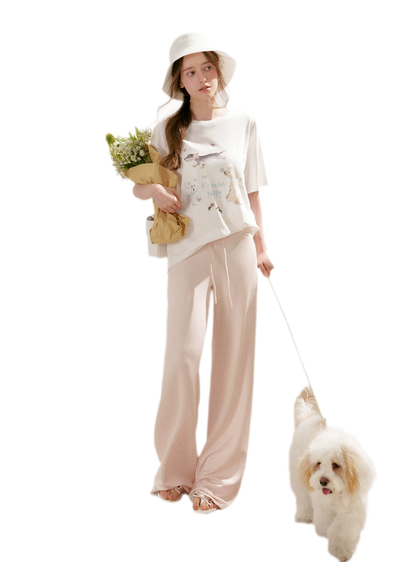 Airy Layered Lace Drawstring Pants