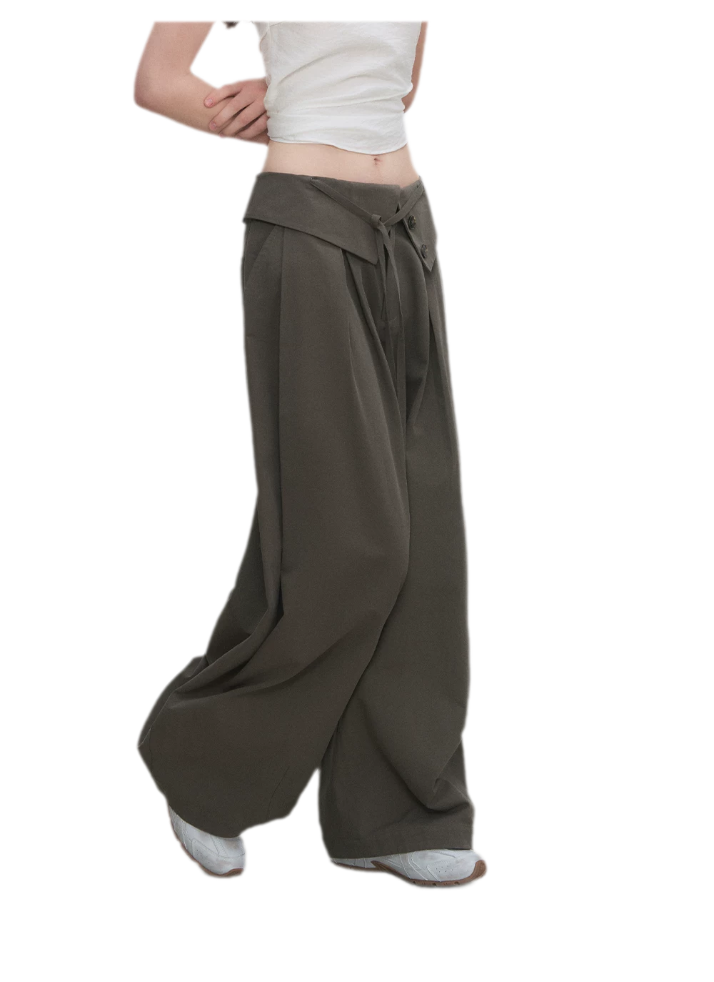 Lyocell Pleated Wide-Leg Trousers