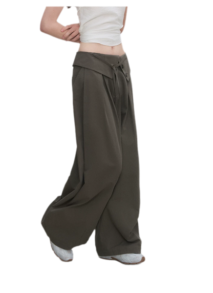 Lyocell Pleated Wide-Leg Trousers
