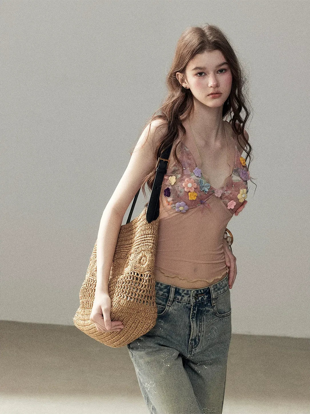 Halter Mesh Crop Top
