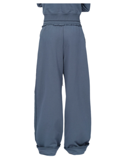 Raw-Edge Cropped Sweatshirt Set