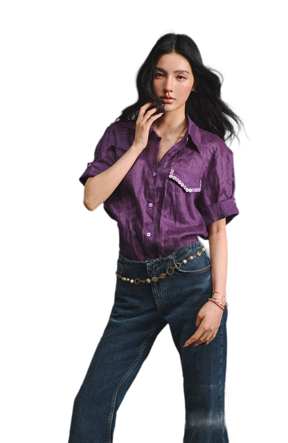 Linen Relaxed Cuff Shirt