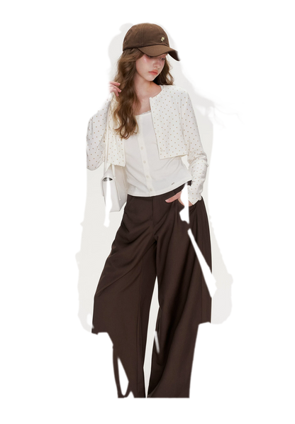 Gathered Waist Wide-Leg Trousers