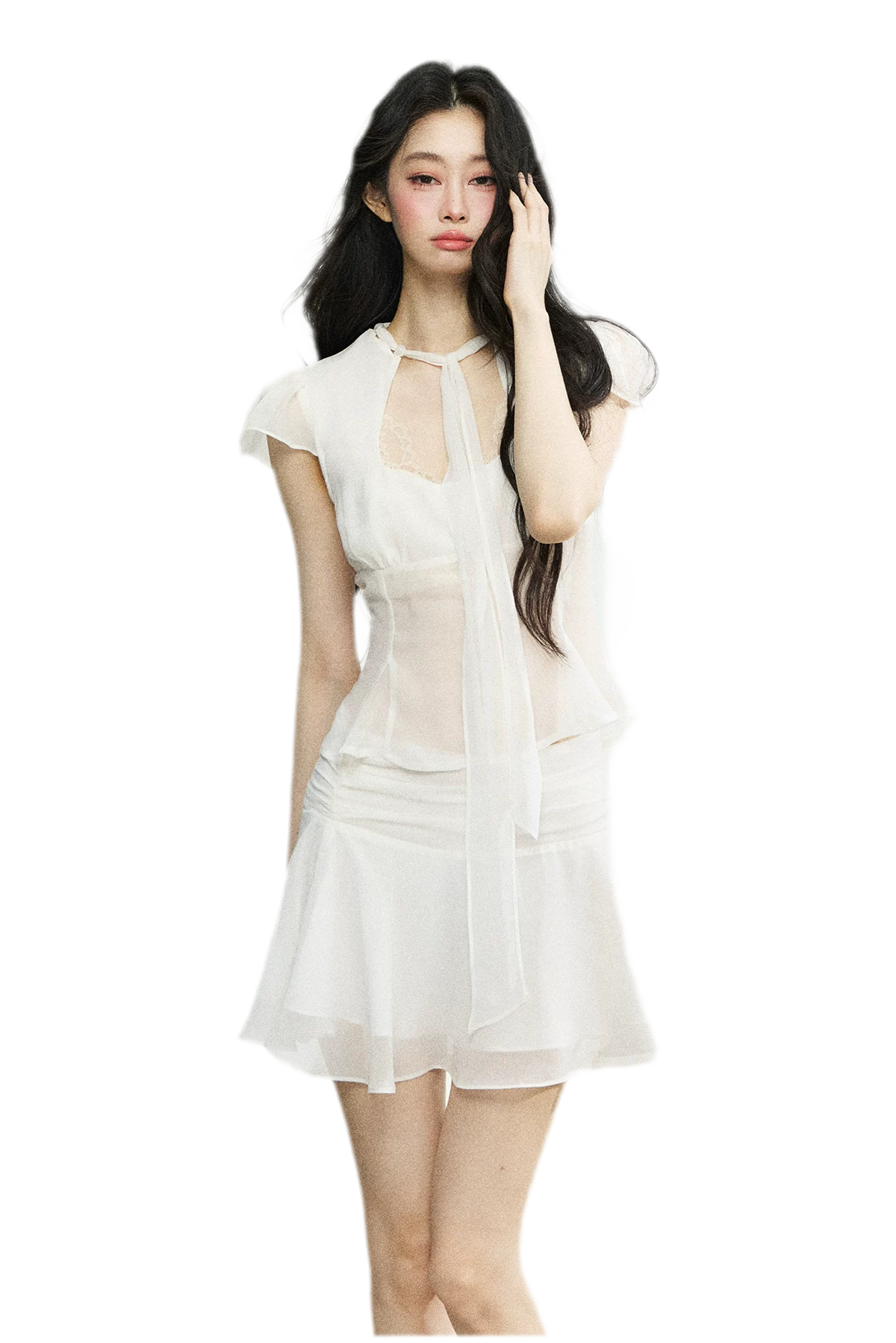 Faux Silk Top Skirt