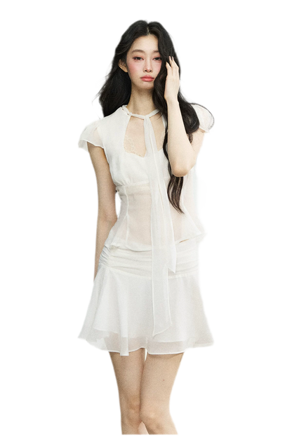 Faux Silk Top Skirt