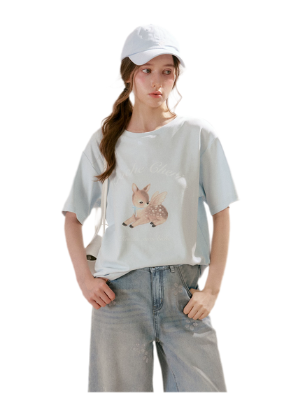 Hand-Painted Deer Tee