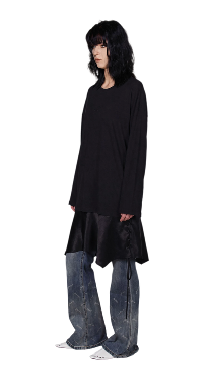 Acetate Layered Hem Dress