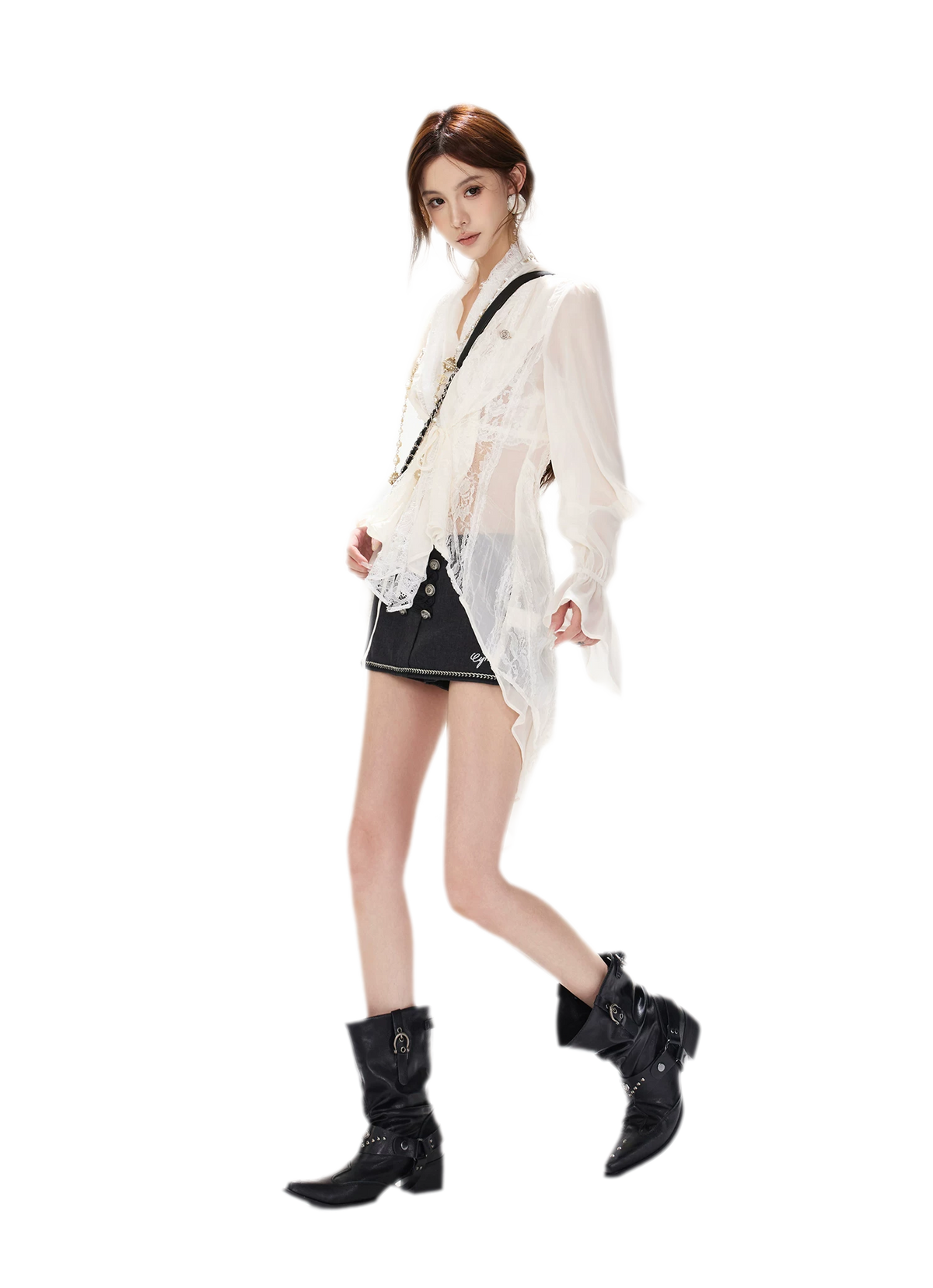 Lace Wrap Swallowtail Blouse — Load image 8 in gallery view