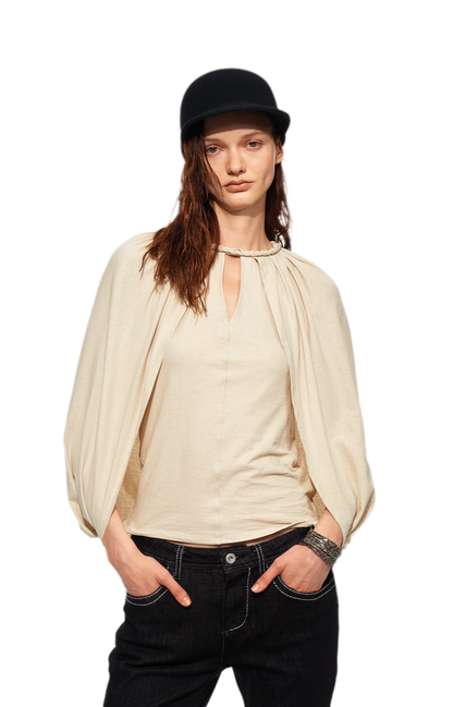 Cotton Cape Sleeve Top