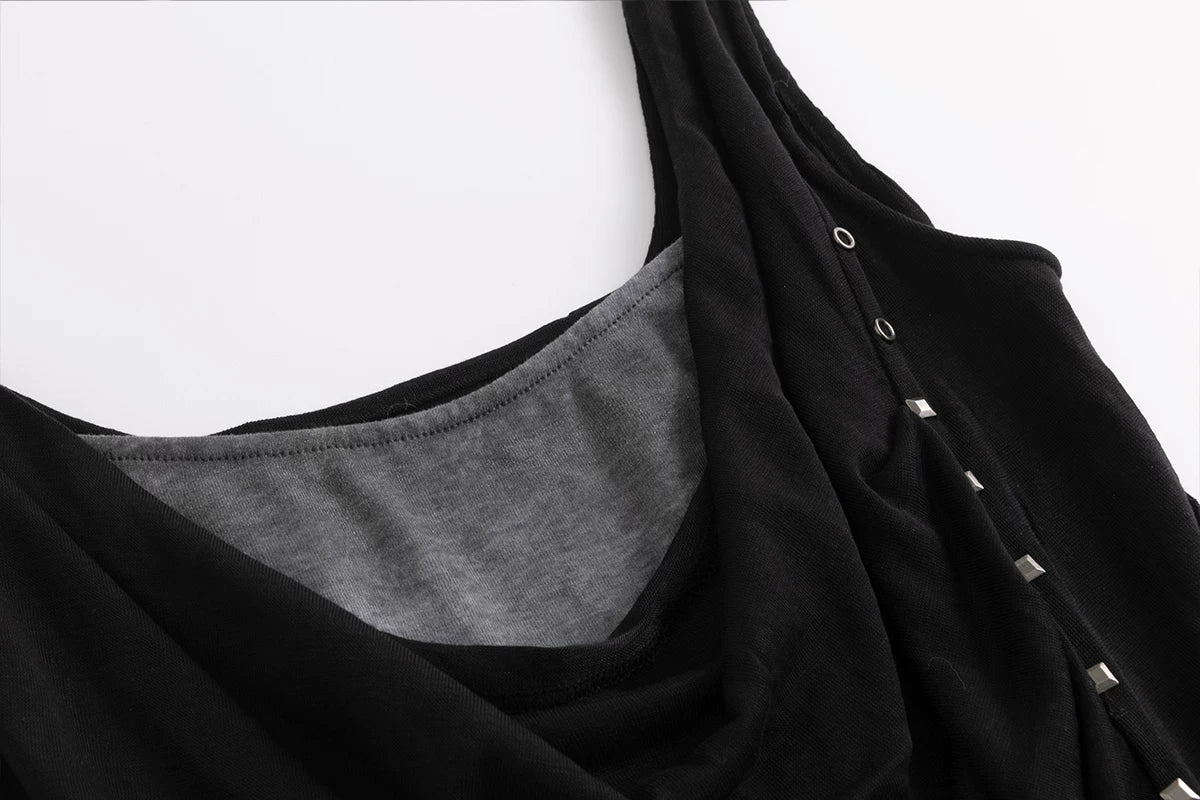 Dyed Chiffon Cowl Tank