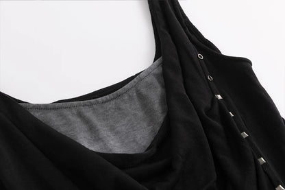 Dyed Chiffon Cowl Tank