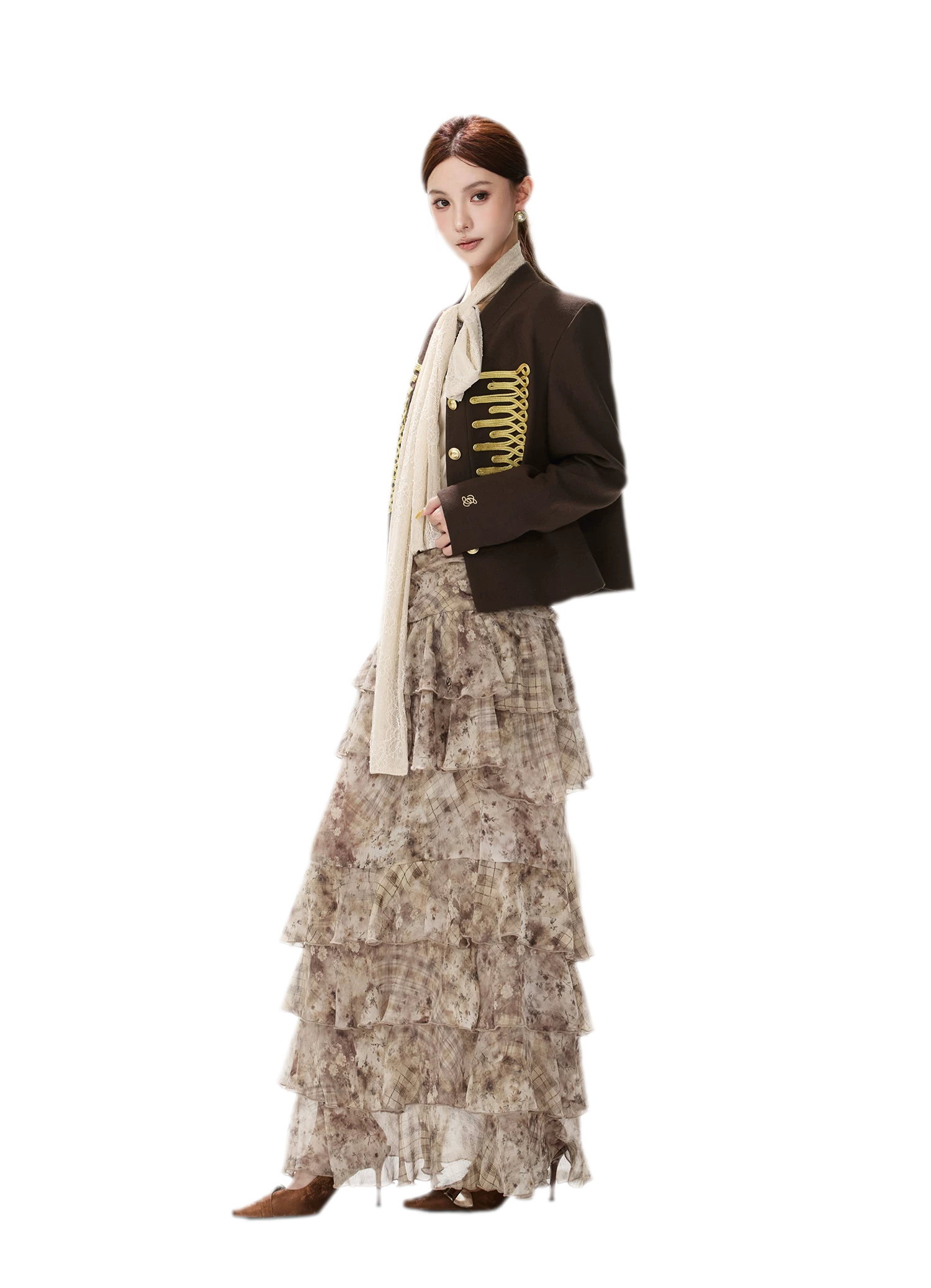 Textured Cropped Stand-Collar Jacket