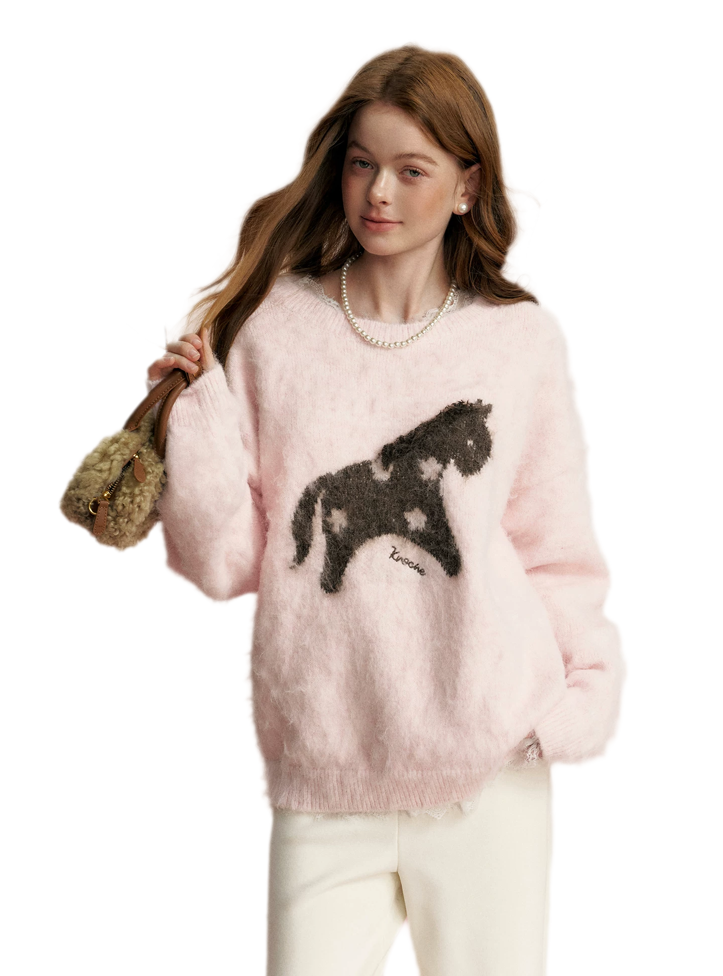 Brushed Horse Jacquard Sweater