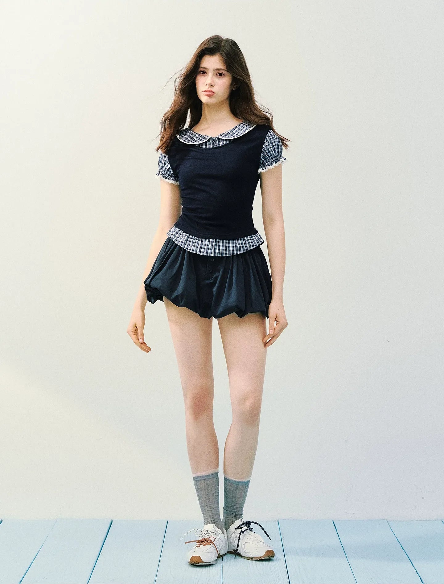 High-Intellect Tencel Wool Faux Two-Piece T-Shirt