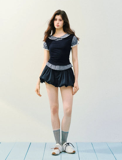 High-Intellect Tencel Wool Faux Two-Piece T-Shirt