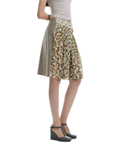 Chiffon Contrast A-Line Skirt