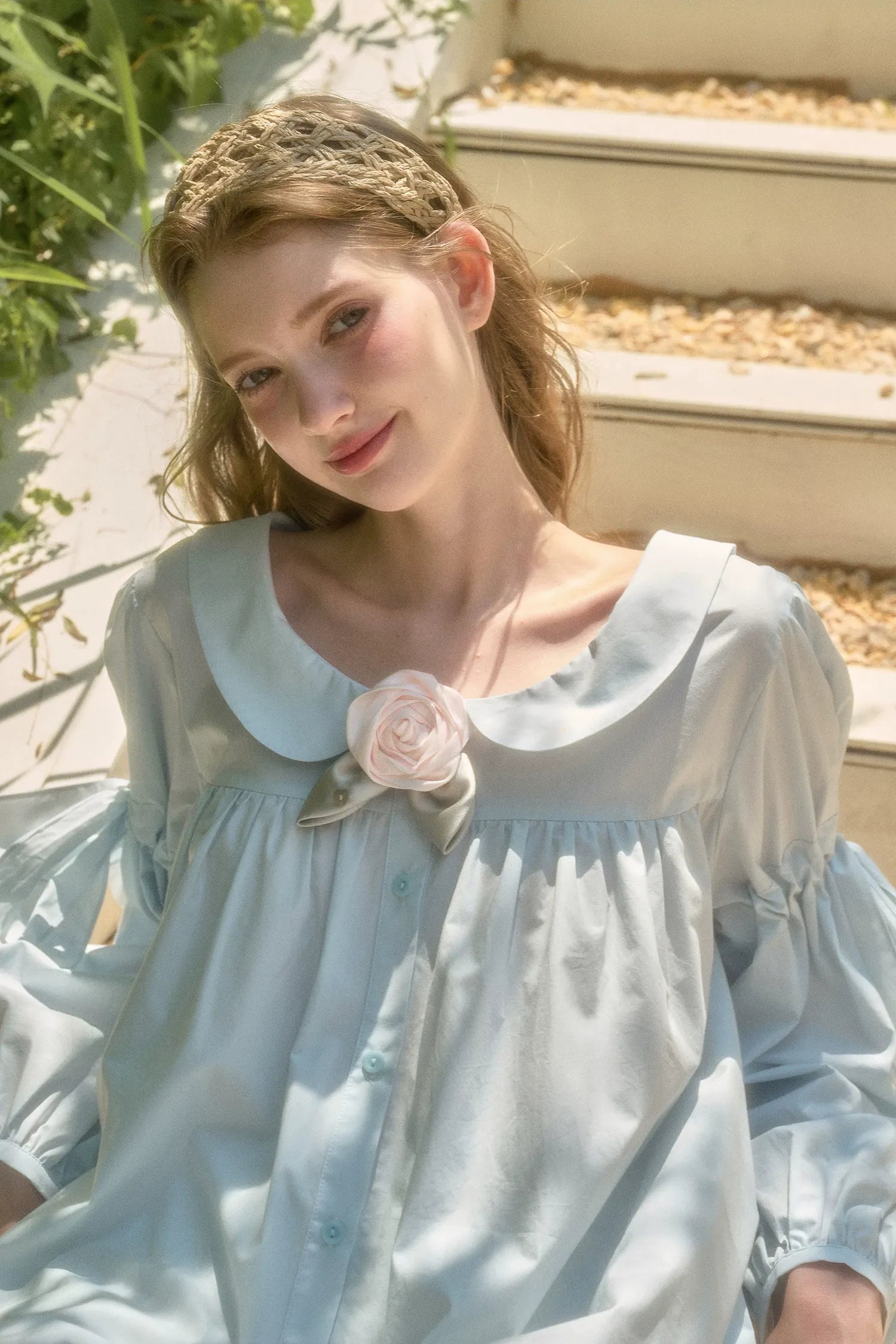 Cotton Lyocell Babydoll Shirt Dress