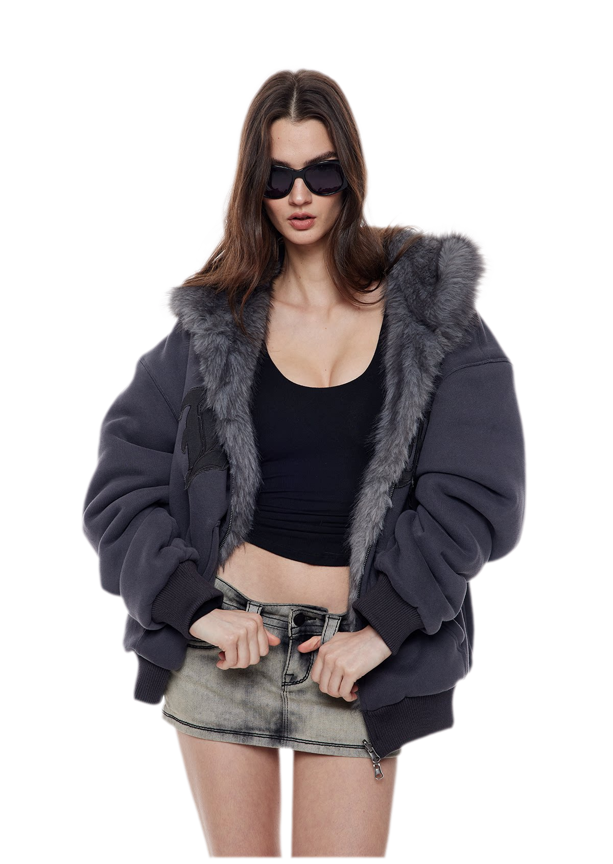 Reversible Faux Fur Hoodie