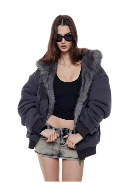 Reversible Faux Fur Hoodie