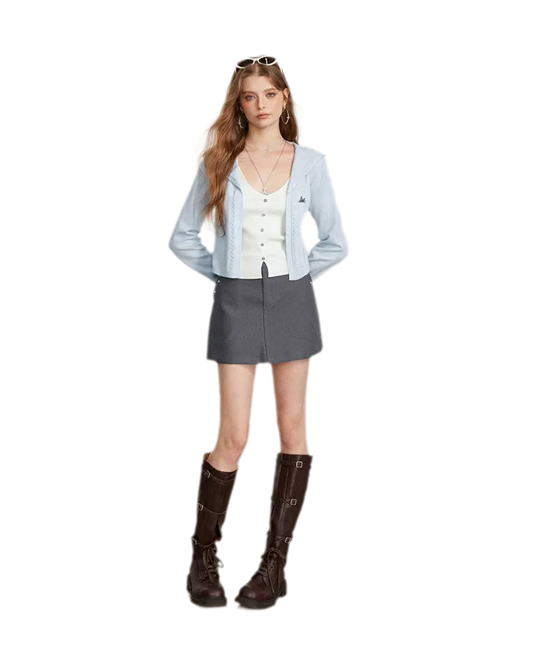 Textured Sailor Collar Sweater