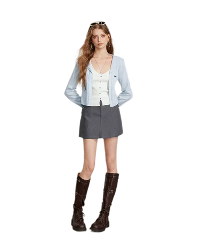 Textured Sailor Collar Sweater