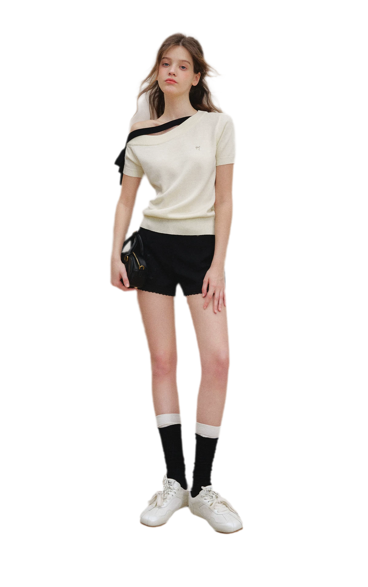 Wool Blend Bow Knit Tee