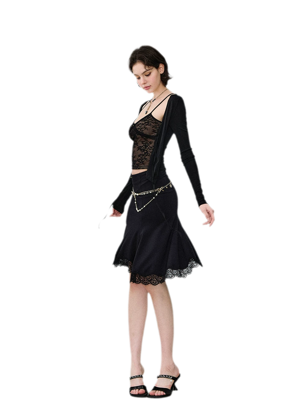 Lace Mermaid Midi Skirt