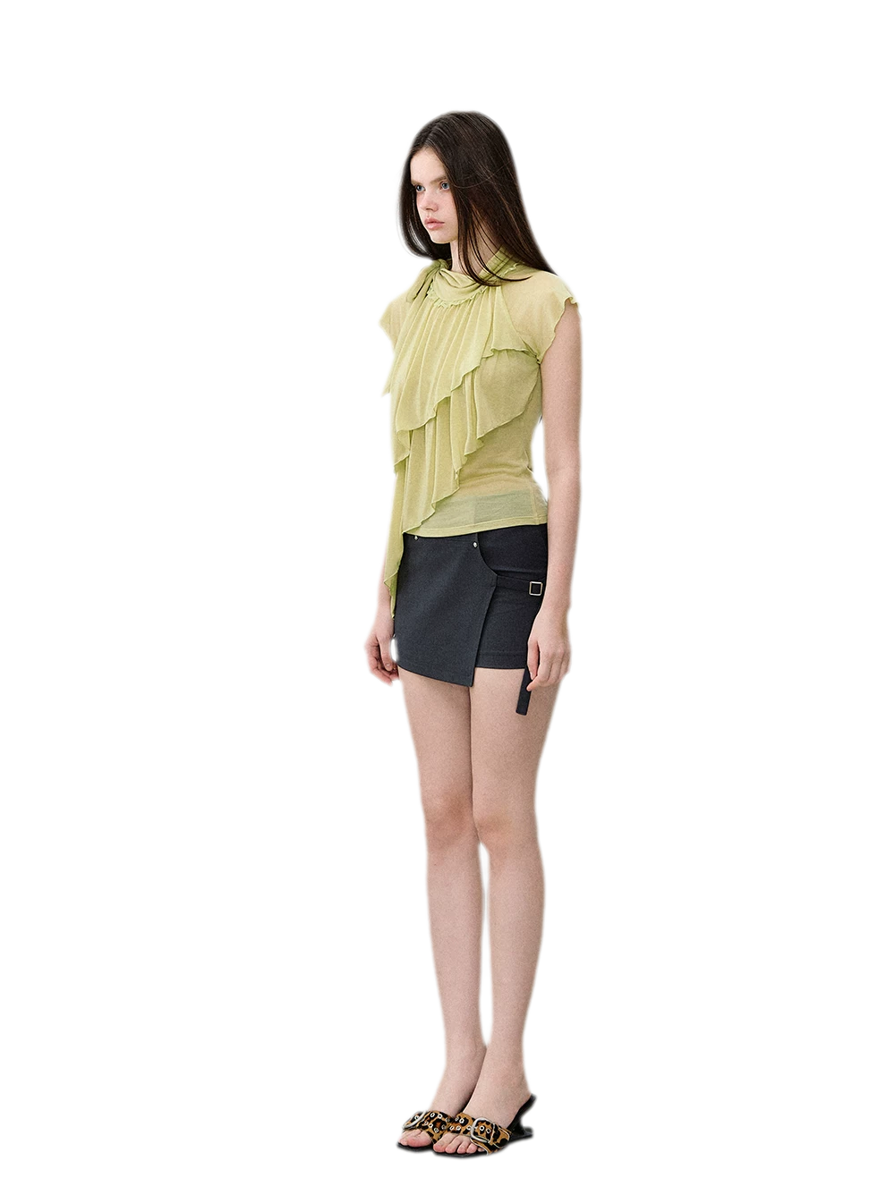 Asymmetric Wrap Mini Skirt