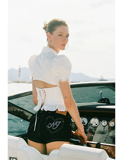 Back-Tie Puff Shirt