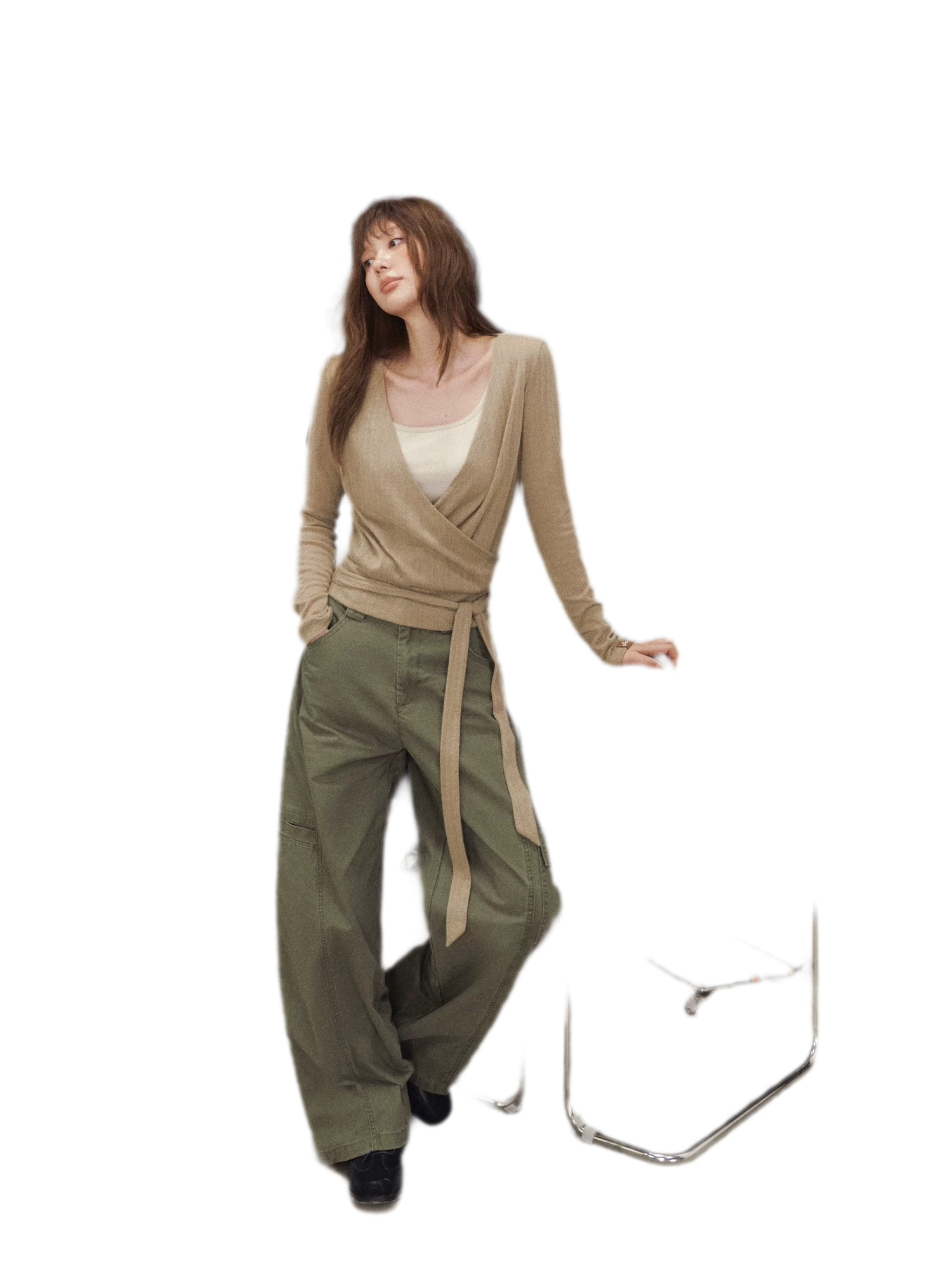 Wrap Tie Knit Top