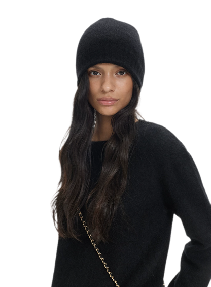 Cashmere Ribbed Dome Beanie