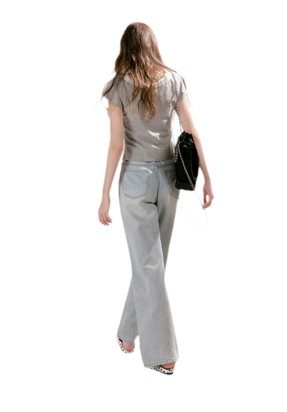 Washed Wide-Leg Jeans