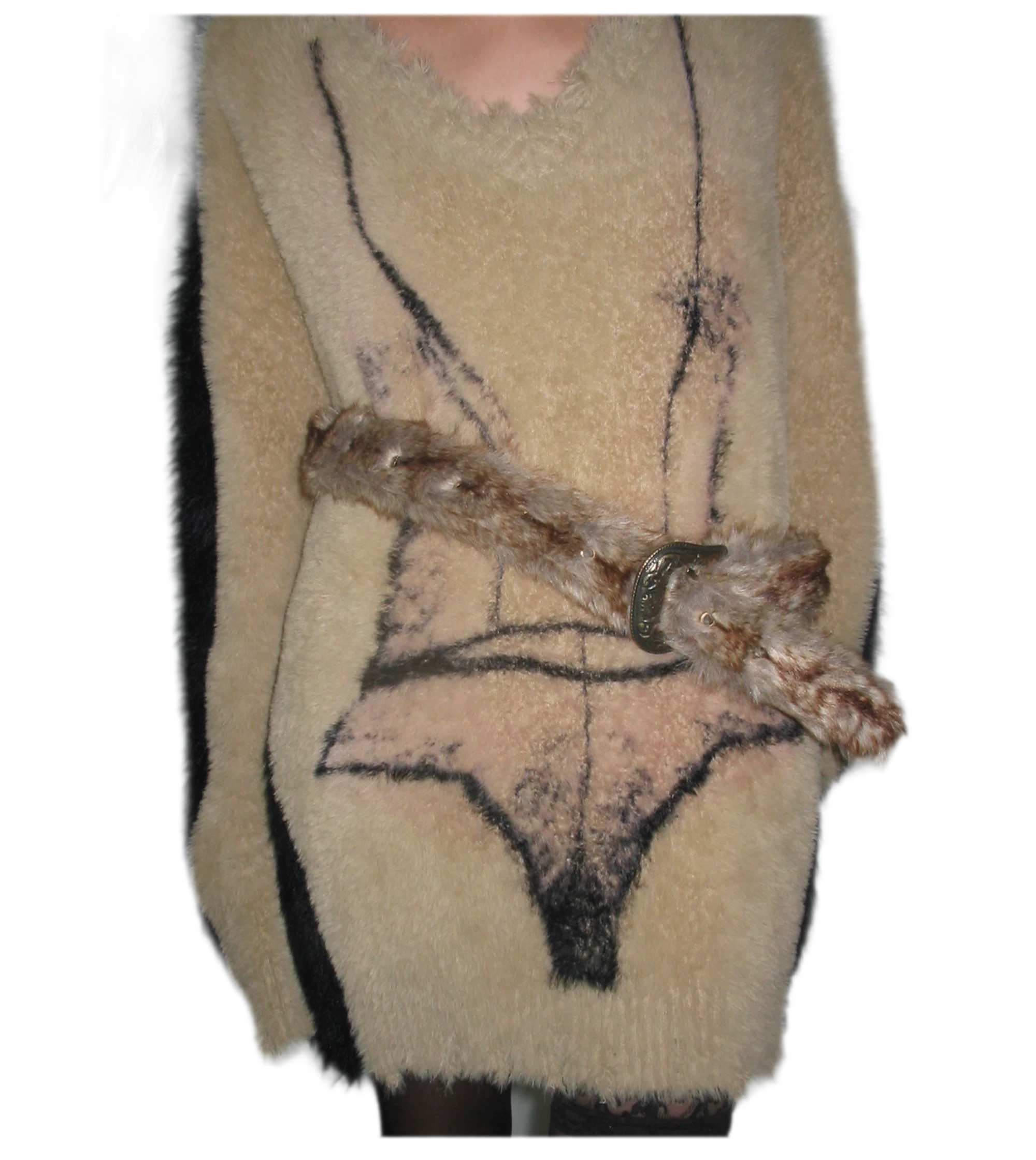 Gradient Faux-Fur Belt